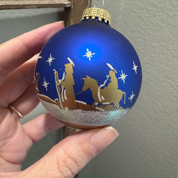 Vintage Journey to Bethlehem Star Of David Blue Krebs Christmas Glass Ornaments - Picture 4 of 4